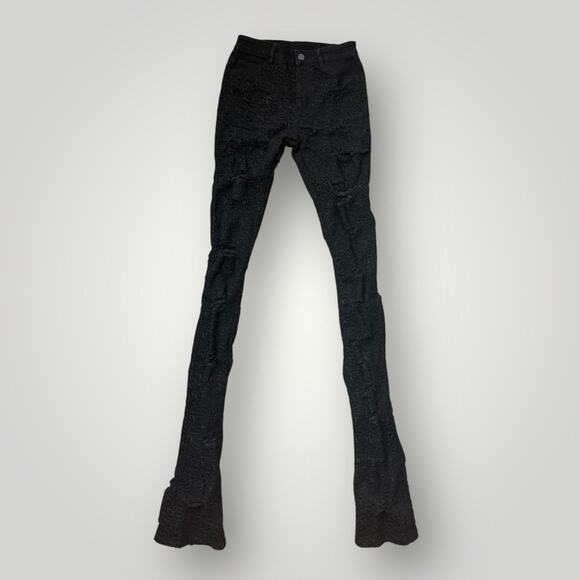 Guapi Pants Unisex 28 L44 Black Lace Distressed Limited Edition Aaron Wilhelm - Picture 1 of 7
